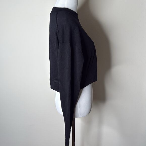 Zara Black Knit Cropped Long Sleeve Top - Picture 5 of 6
